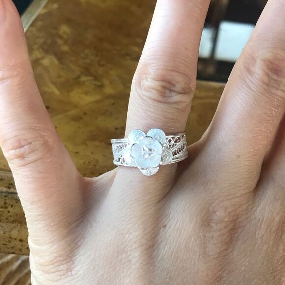 Artistic Sterling Silver Flower Ring Size 10 - Picture 8 of 8